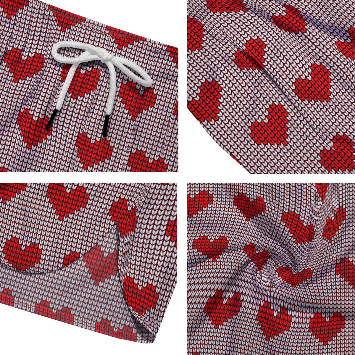 Heart Valentine's Day Print Pattern Men's Running Shorts-grizzshop