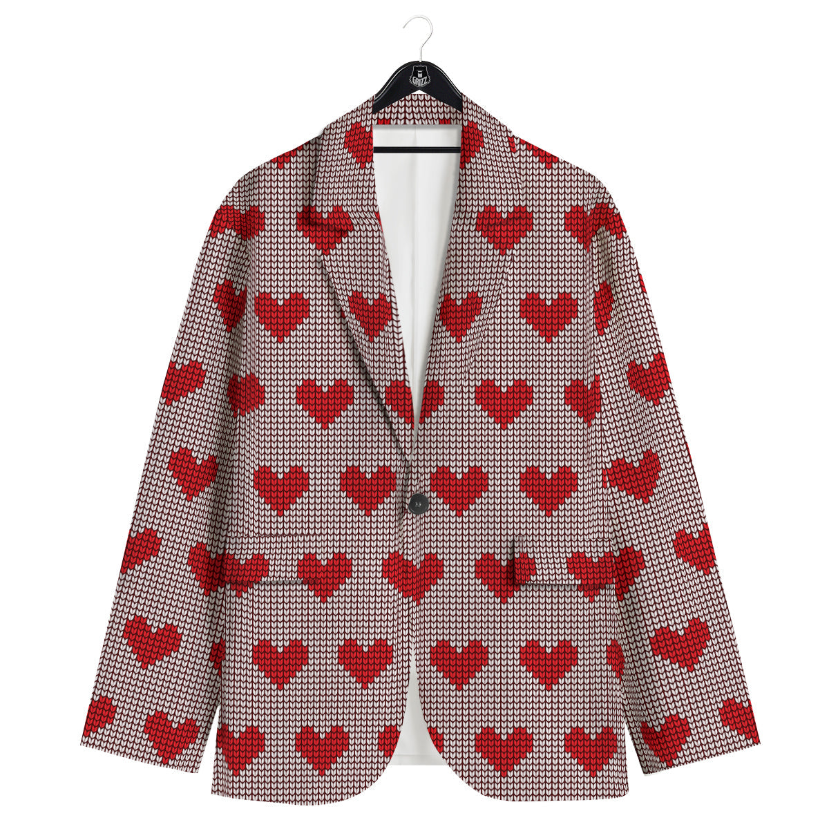 Heart Valentine's Day Print Pattern Men's Sport Coat-grizzshop