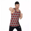 Heart Valentine's Day Print Pattern Men's Tank Top-grizzshop