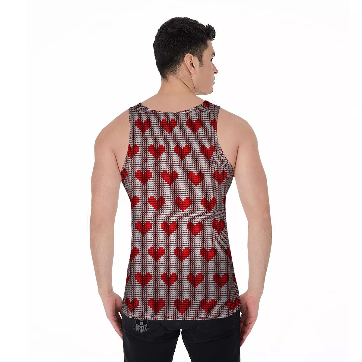 Heart Valentine's Day Print Pattern Men's Tank Top-grizzshop