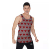 Heart Valentine's Day Print Pattern Men's Tank Top-grizzshop