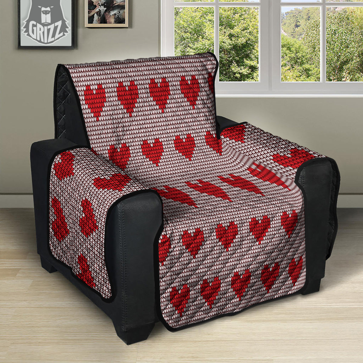 Heart Valentine's Day Print Pattern Recliner Protector-grizzshop