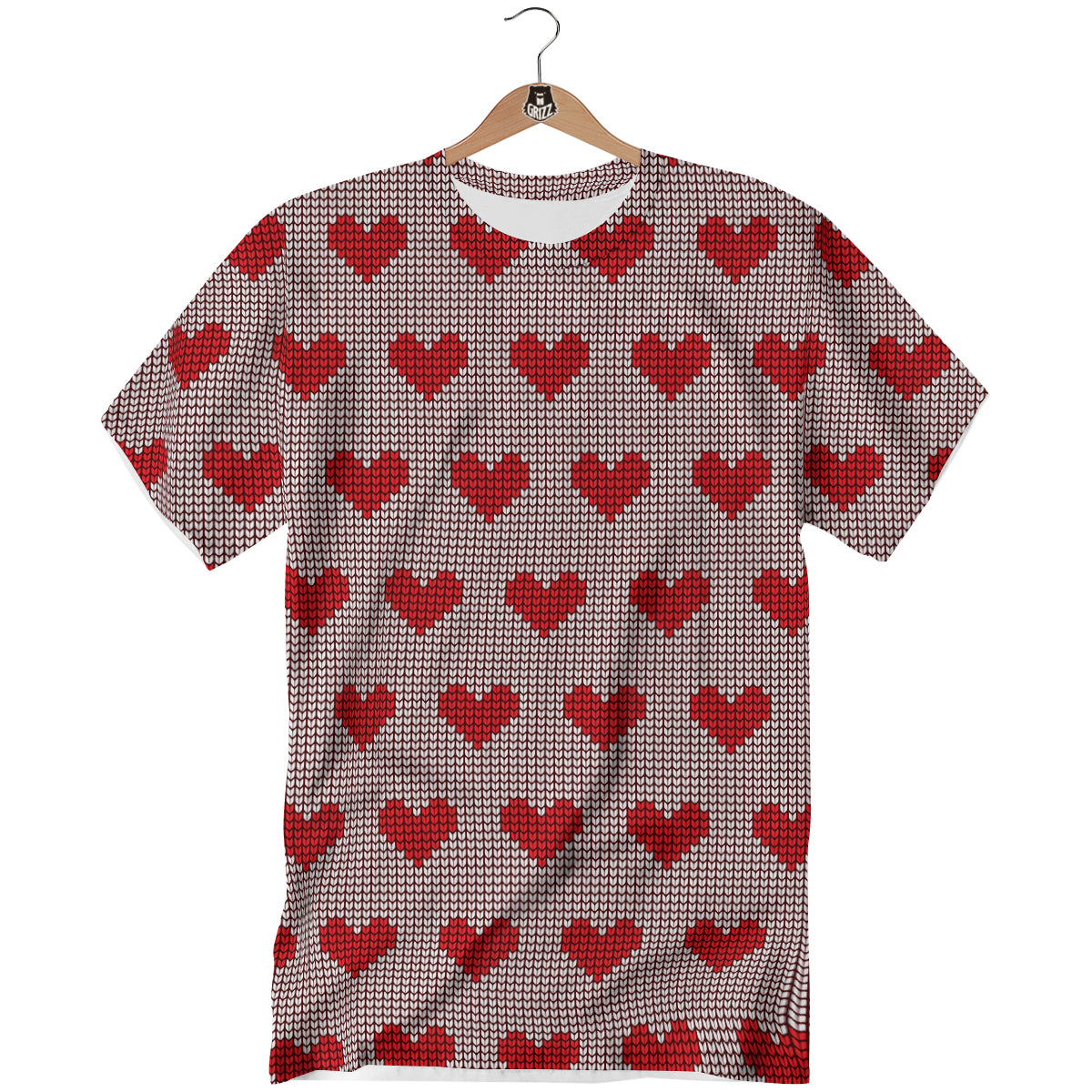 Heart Valentine's Day Print Pattern T-Shirt-grizzshop