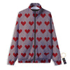 Heart Valentine's Day Print Pattern Track Jacket-grizzshop