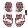 Heart Valentine's Day Print Pattern White Open Toe Sandals-grizzshop