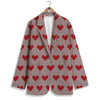 Heart Valentine's Day Print Pattern Women's Blazer-grizzshop