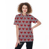 Heart Valentine's Day Print Pattern Women's Golf Shirts-grizzshop