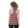 Heart Valentine's Day Print Pattern Women's Racerback Tank Top-grizzshop