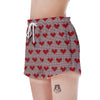 Heart Valentine's Day Print Pattern Women's Shorts-grizzshop