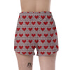 Heart Valentine's Day Print Pattern Women's Shorts-grizzshop