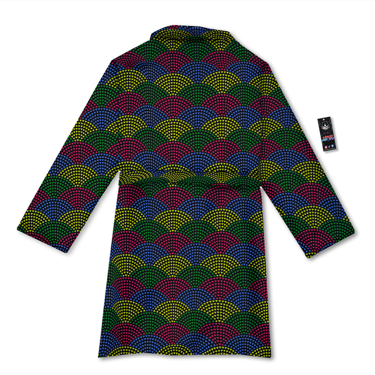 Heart Wave Colorful Print Pattern Bathrobe-grizzshop