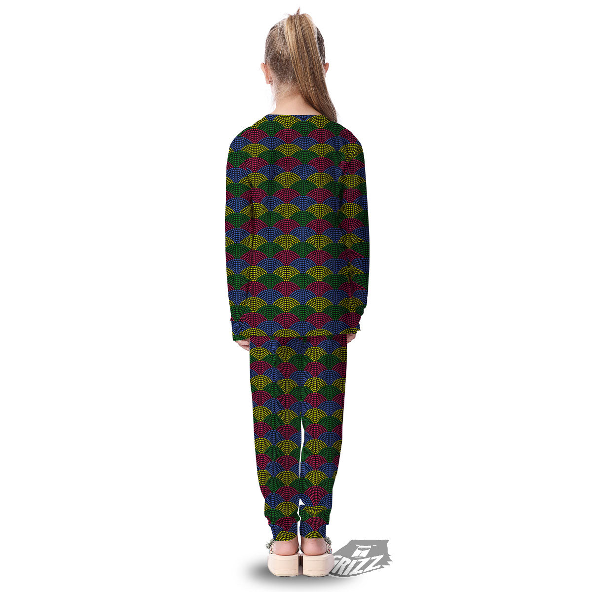 Heart Wave Colorful Print Pattern Kid's Pajamas-grizzshop