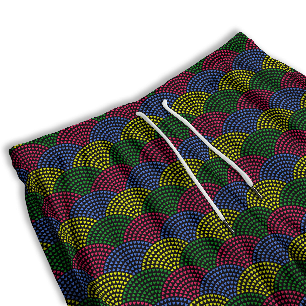 Heart Wave Colorful Print Pattern Men's Athletic Shorts