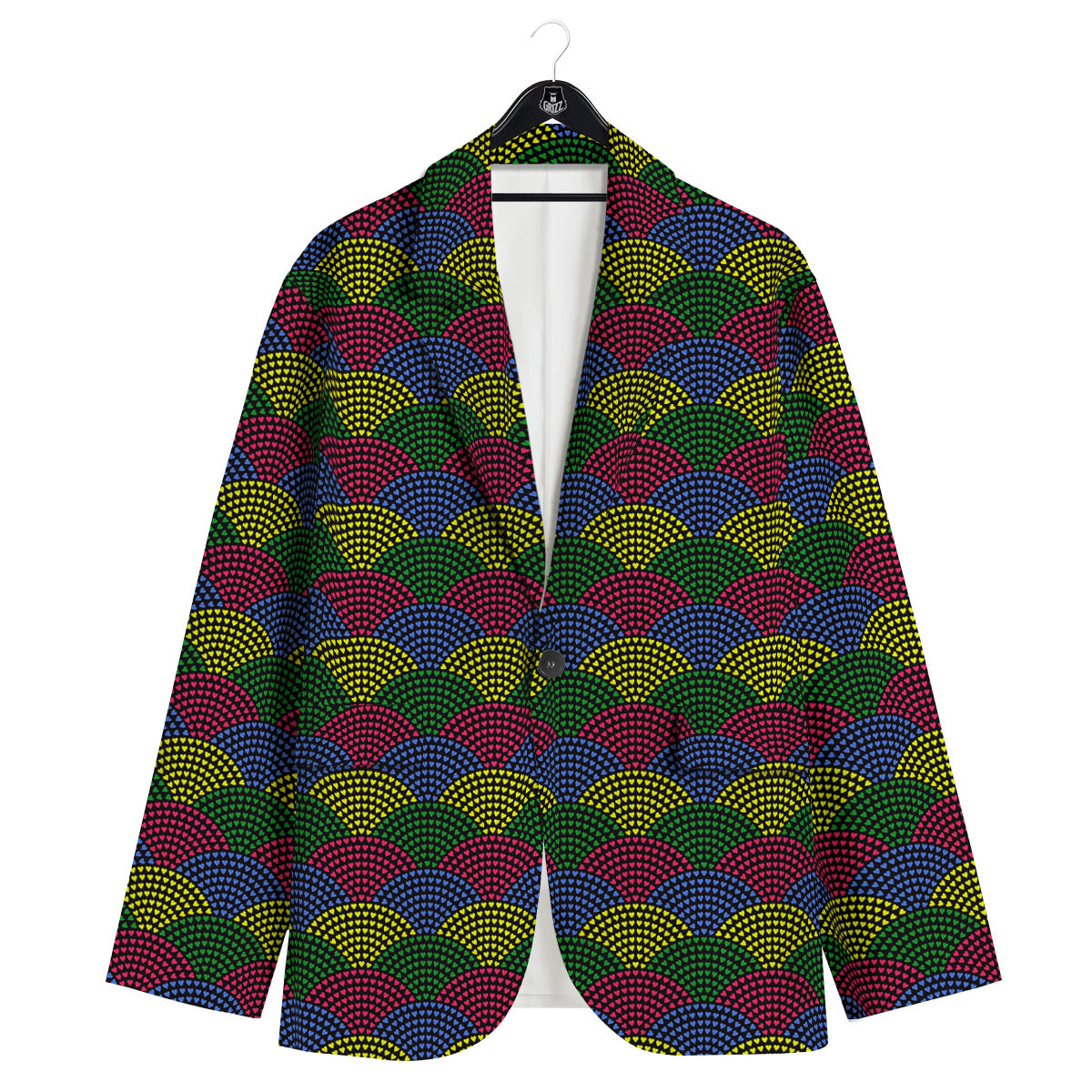 Heart Wave Colorful Print Pattern Men's Sport Coat-grizzshop