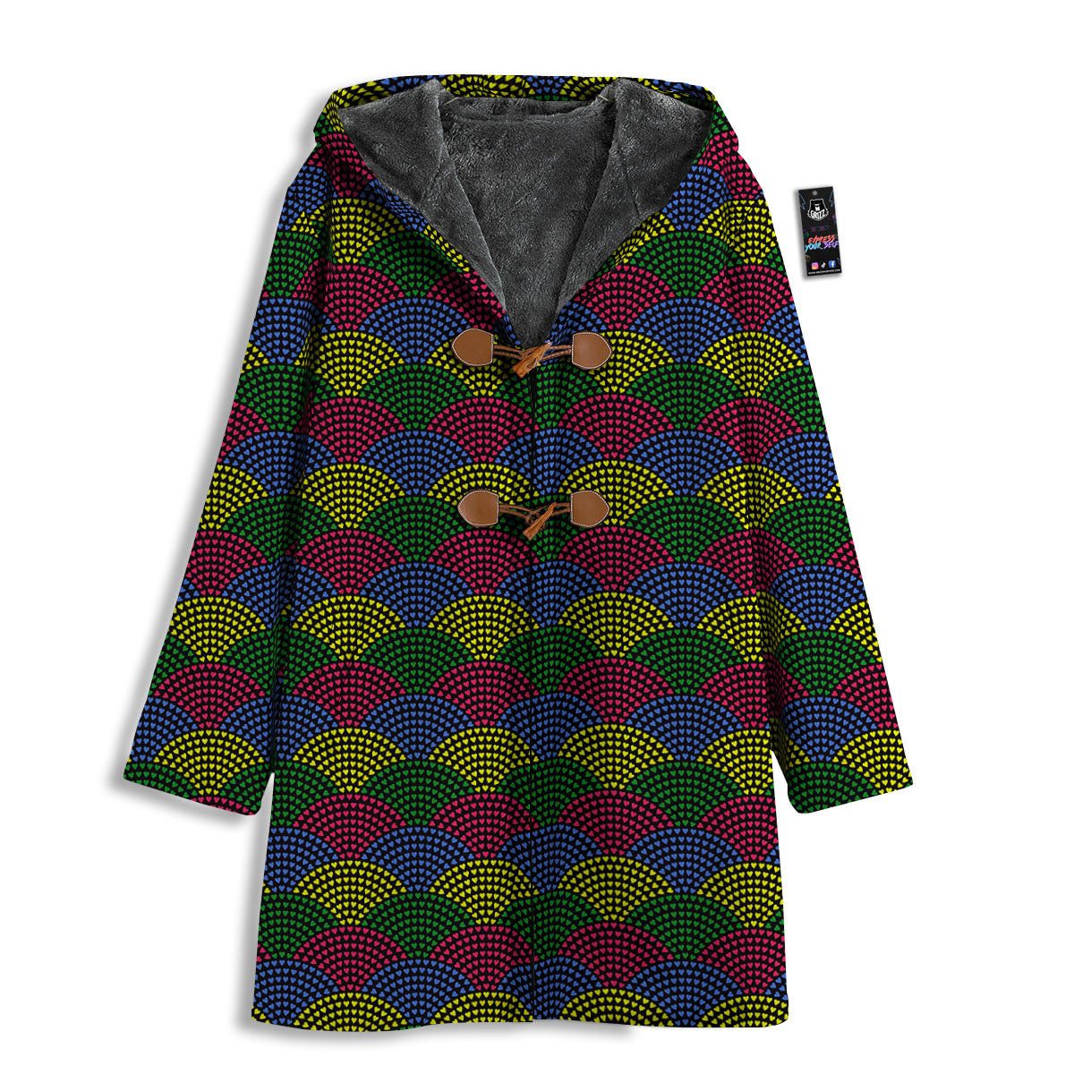 Heart Wave Colorful Print Pattern Men's Windbreaker Jacket-grizzshop