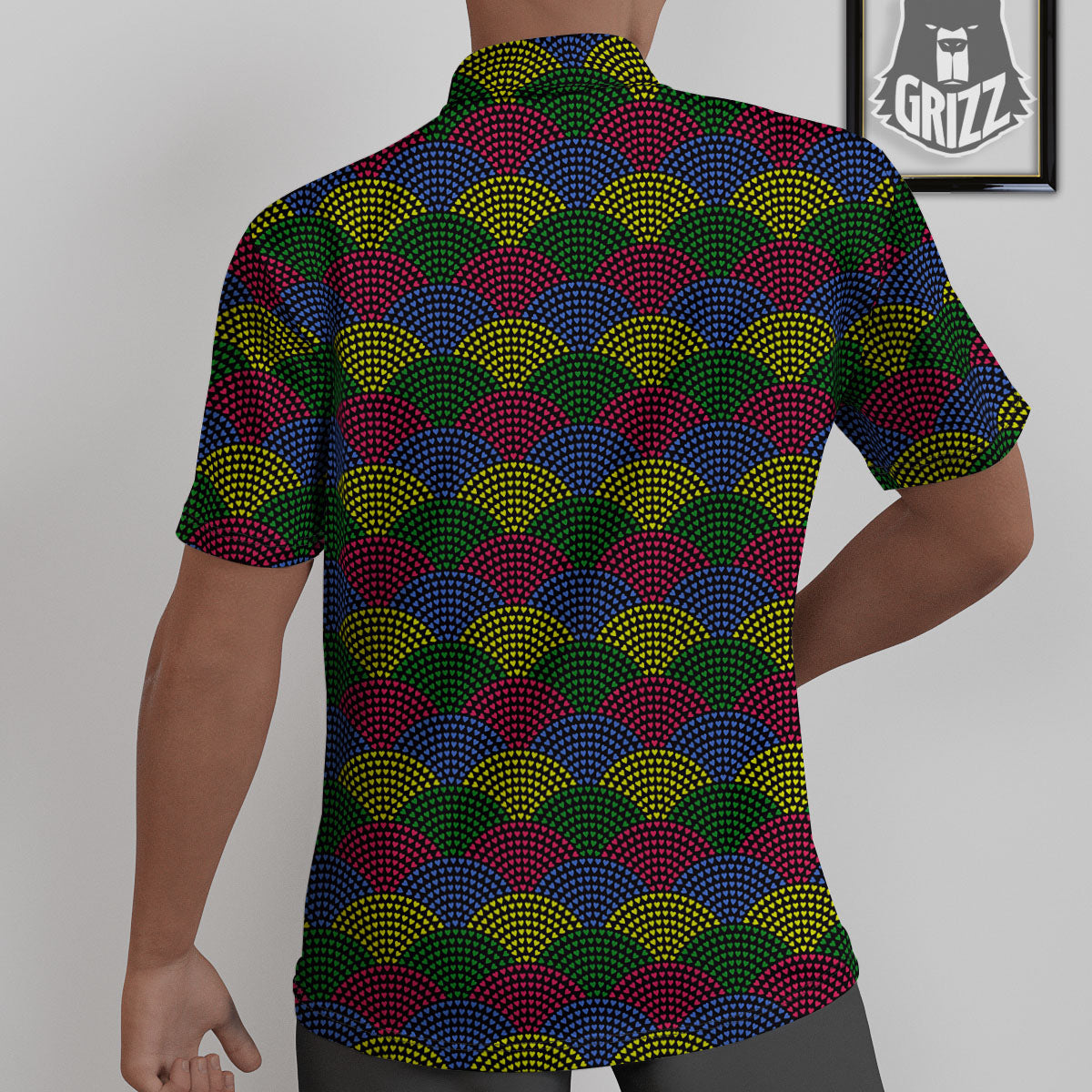 Heart Wave Colorful Print Pattern Untucked Shirts-grizzshop