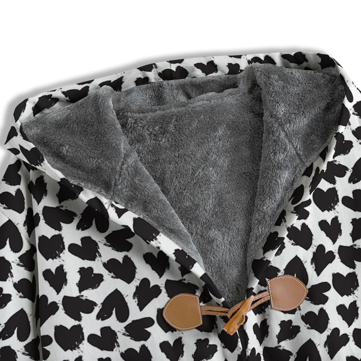 Heart White And Black Print Pattern Men's Windbreaker Jacket-grizzshop