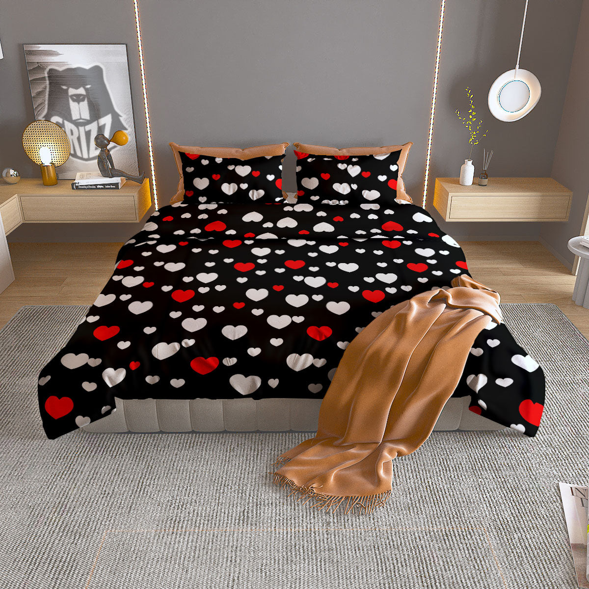 Hawaiian Fruits And Palm Tropical Print Pattern Duvet Cover Bedding Set