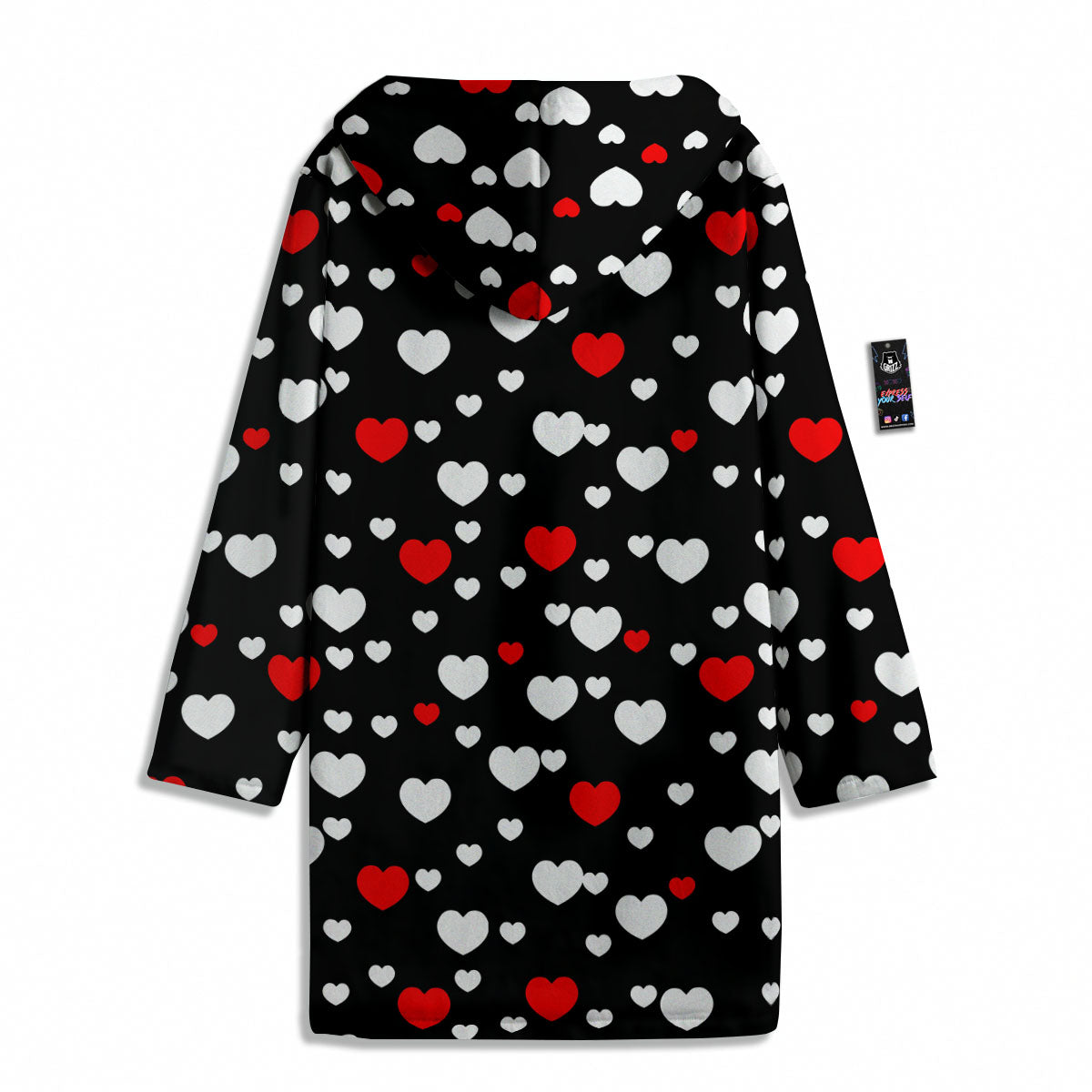 Heart White And Red Print Pattern Men's Windbreaker Jacket-grizzshop