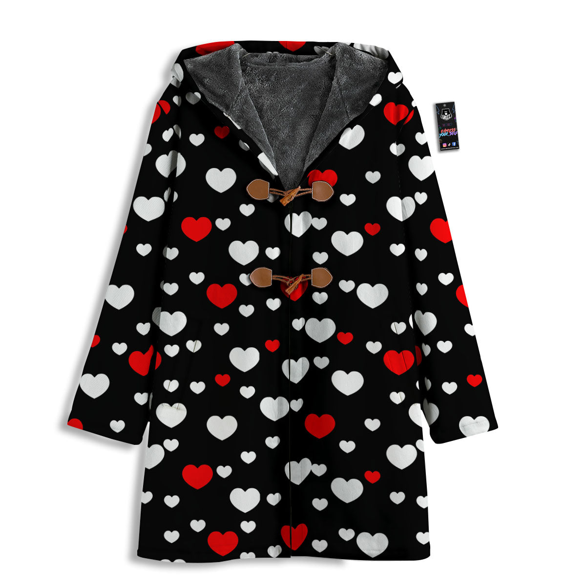 Heart White And Red Print Pattern Men's Windbreaker Jacket-grizzshop