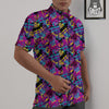 Heart Graffiti Print Pattern Untucked Shirts-grizzshop