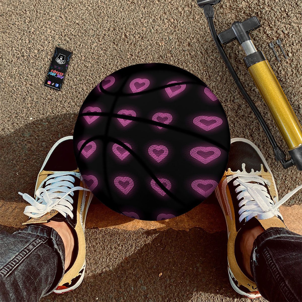 Heart Lights Print Pattern Basketball