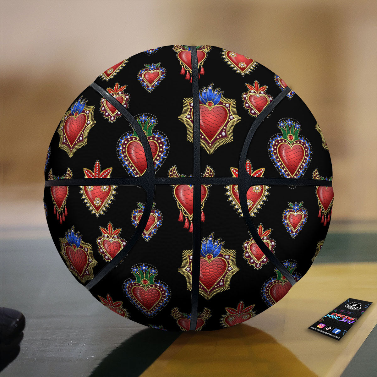 Hawaiian Fruits And Palm Tropical Print Pattern Basketball