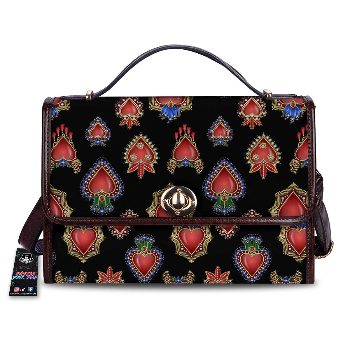 Heart Sacred Print Pattern Women's Satchel Bag