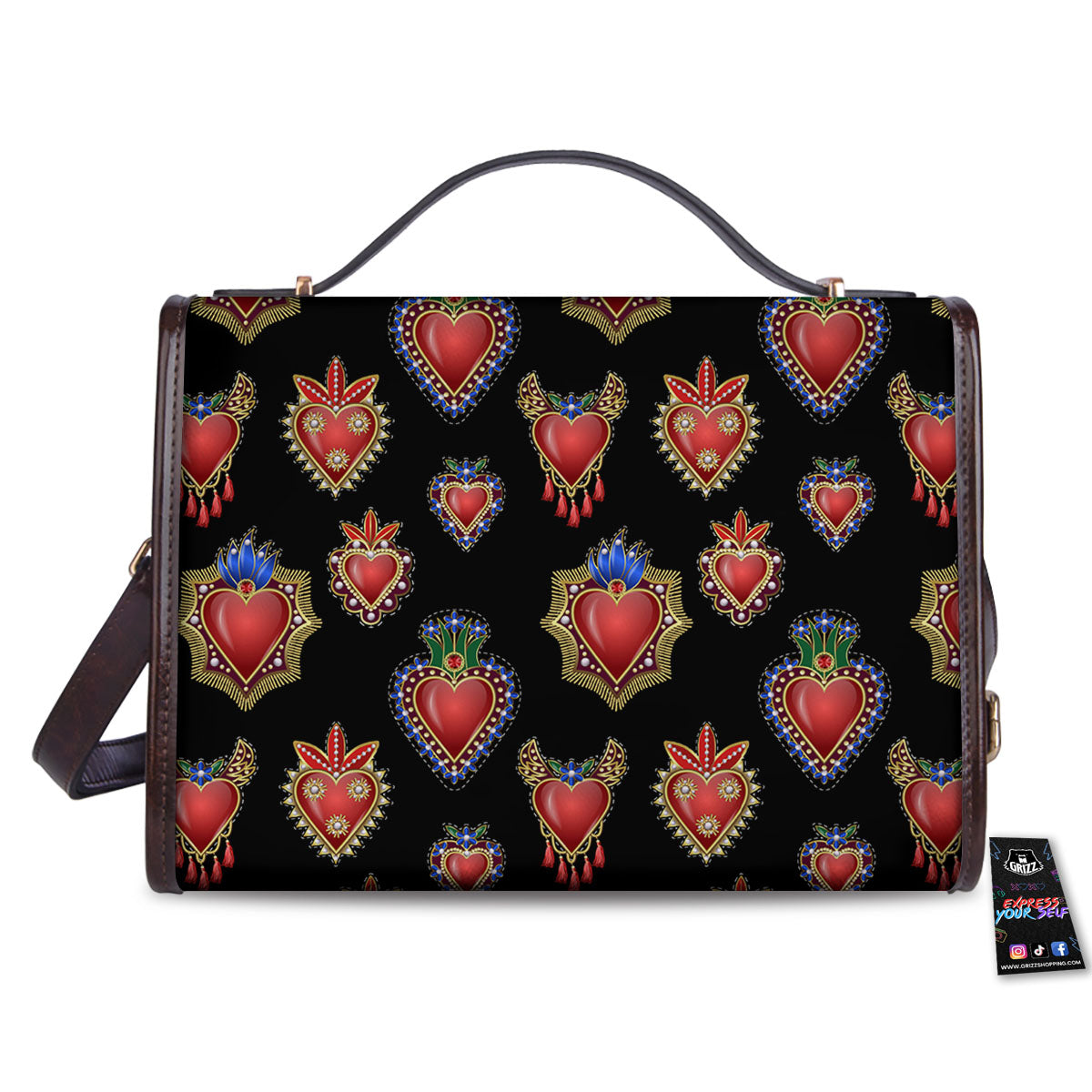 Heart Sacred Print Pattern Women's Satchel Bag