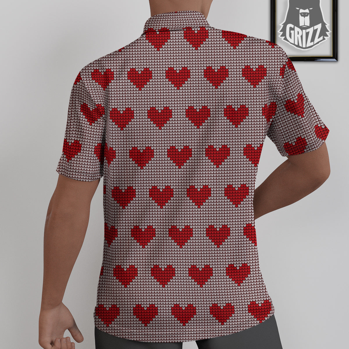 Heart Valentine's Day Print Pattern Untucked Shirts-grizzshop