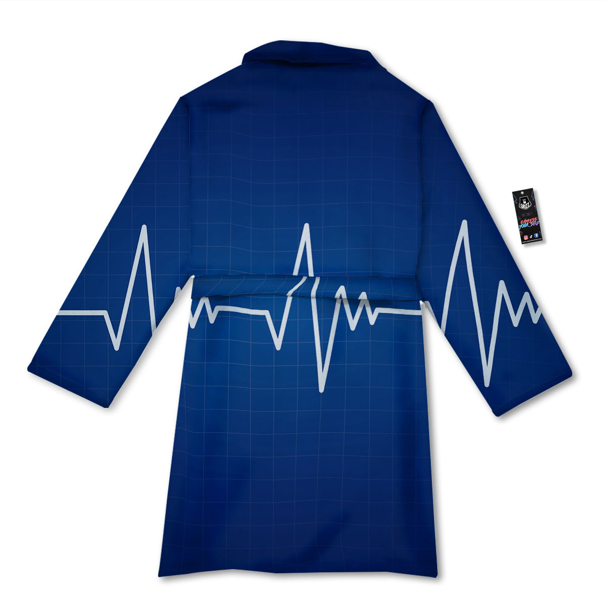 Heartbeat Blue Print Bathrobe-grizzshop
