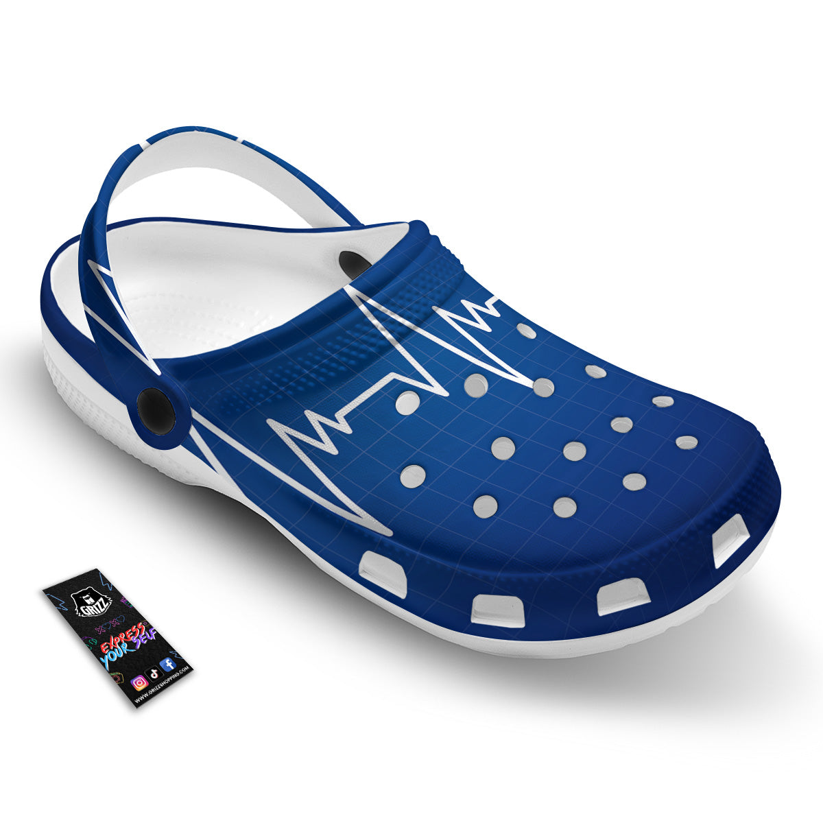 Heartbeat Blue Print Clog-grizzshop
