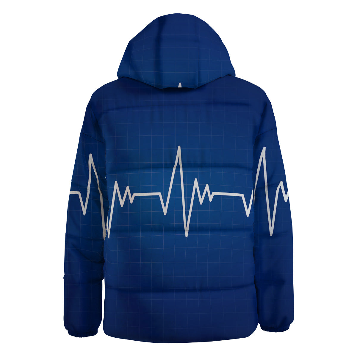 Heartbeat Blue Print Down Jacket-grizzshop