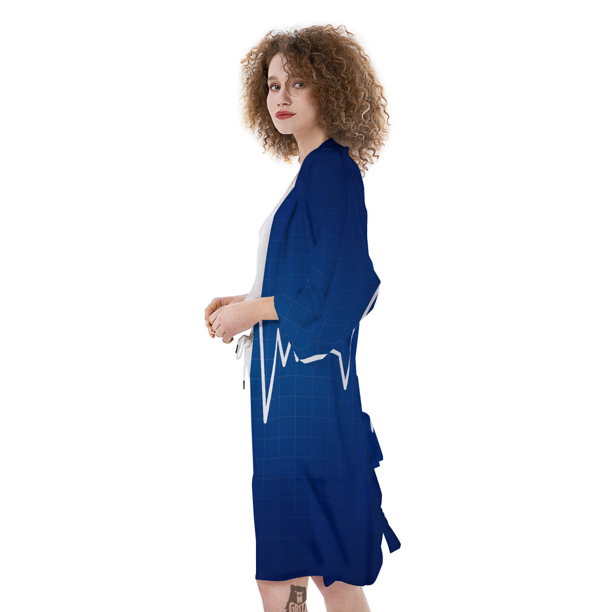 Heartbeat Blue Print Kimono-grizzshop