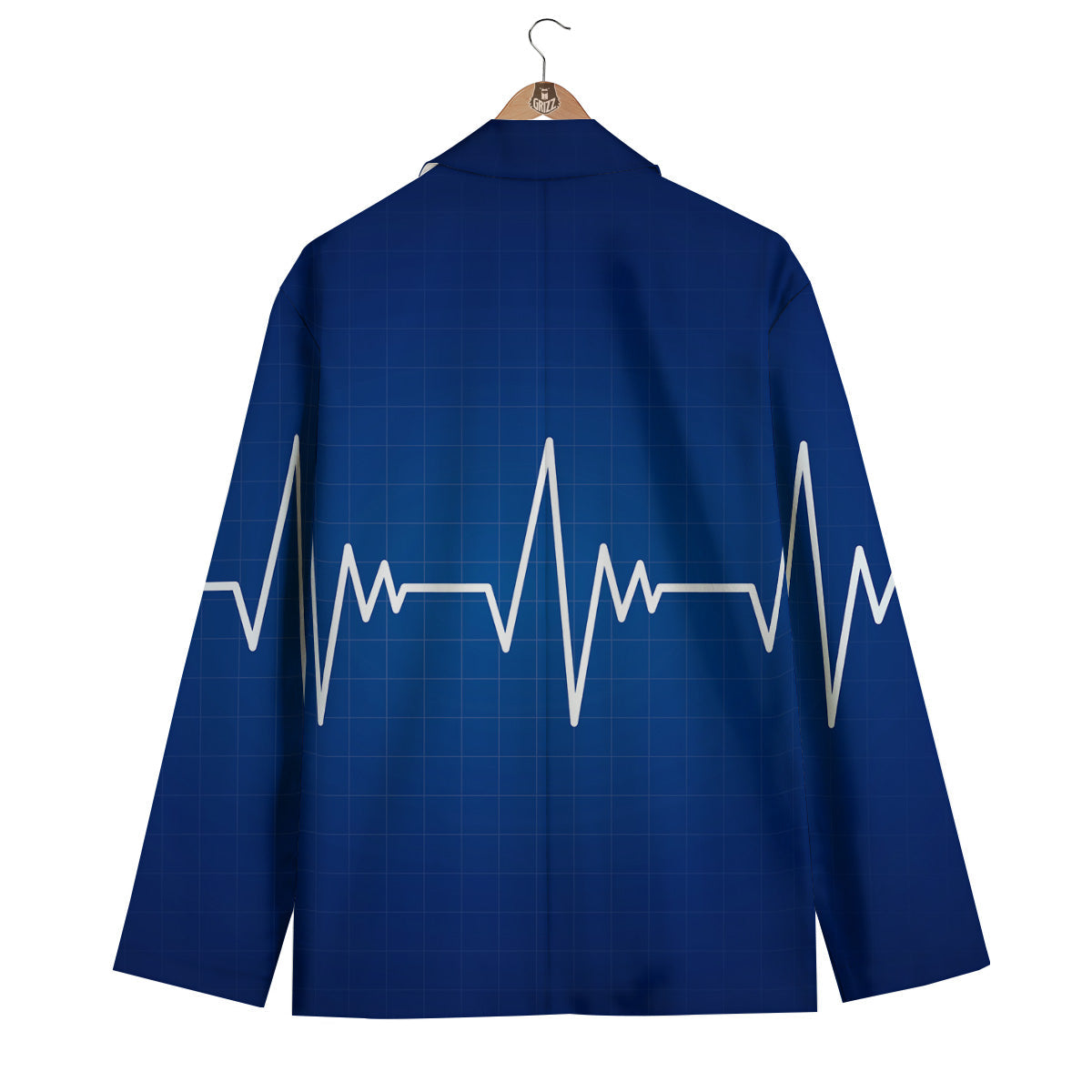 Heartbeat Blue Print Men's Blazer-grizzshop