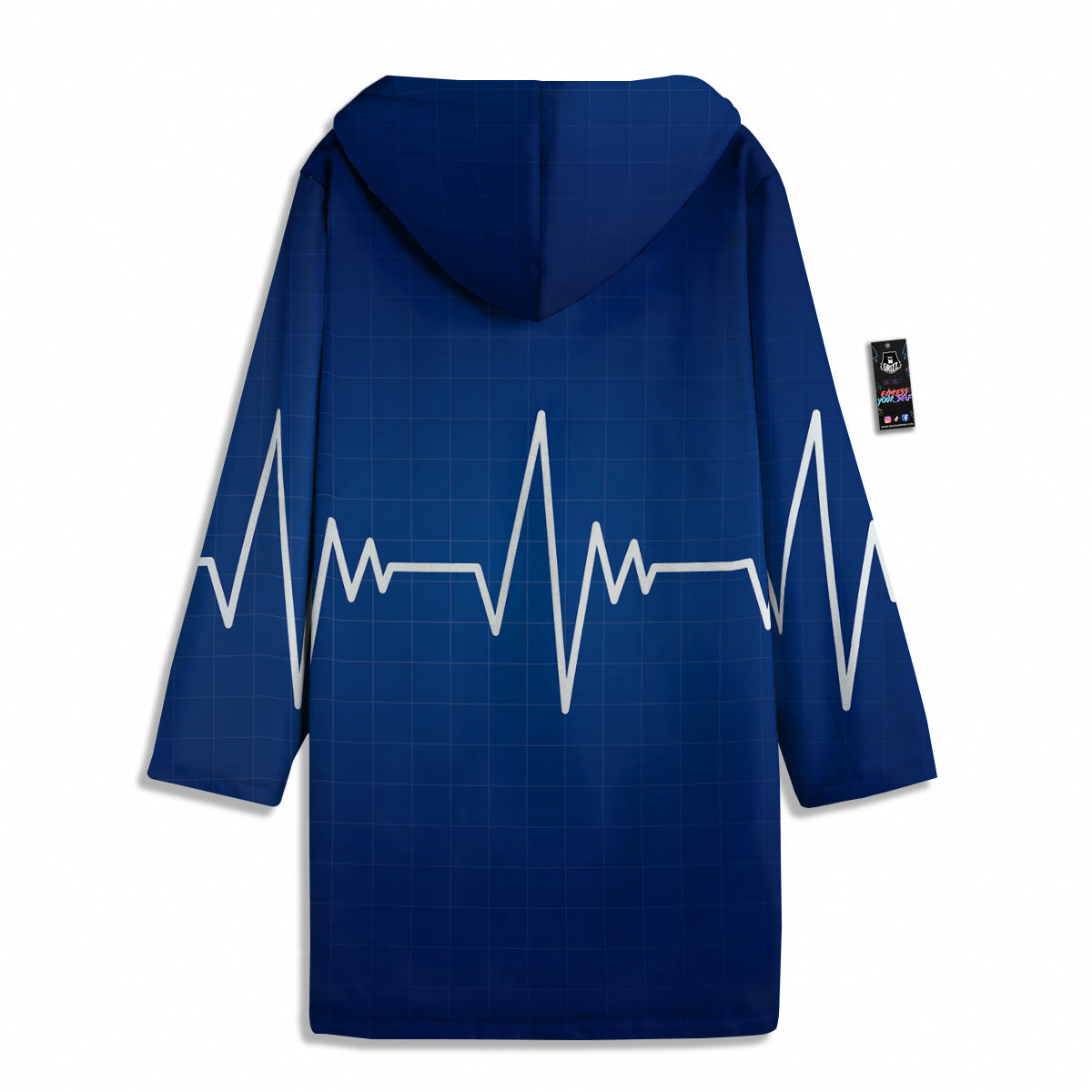 Heartbeat Blue Print Men's Windbreaker Jacket-grizzshop