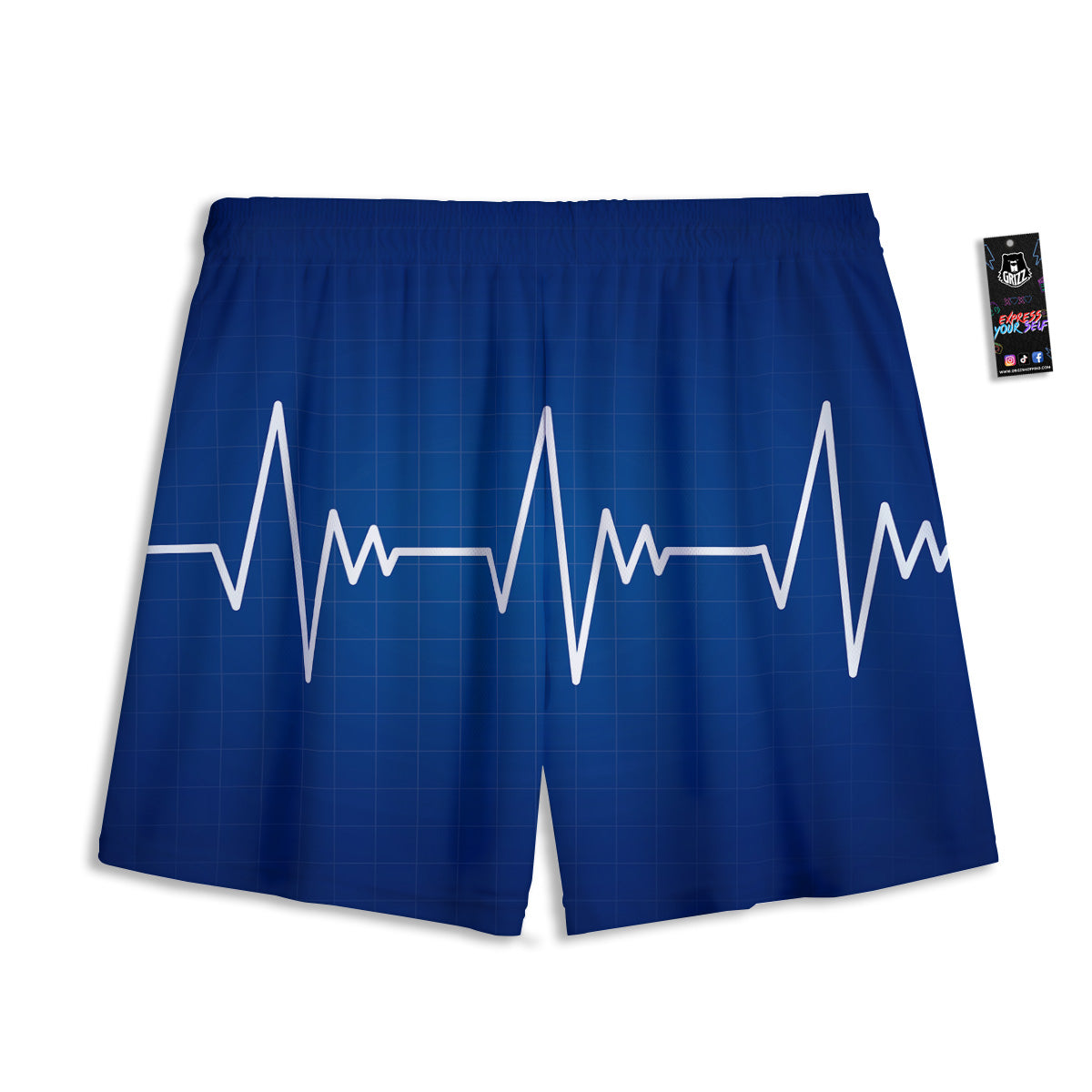 Gold Crown Print Pattern Mesh Shorts