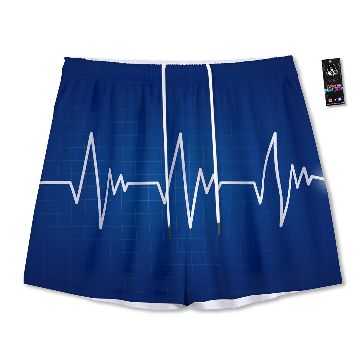 Gold Crown Print Pattern Mesh Shorts