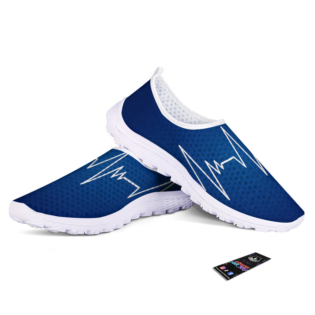 Heartbeat Blue Print Nurse Shoes-grizzshop