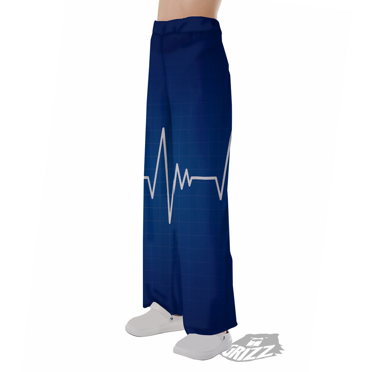 Heartbeat Blue Print Pajama Pants-grizzshop