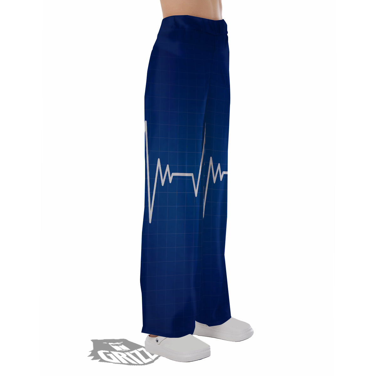 Heartbeat Blue Print Pajama Pants-grizzshop