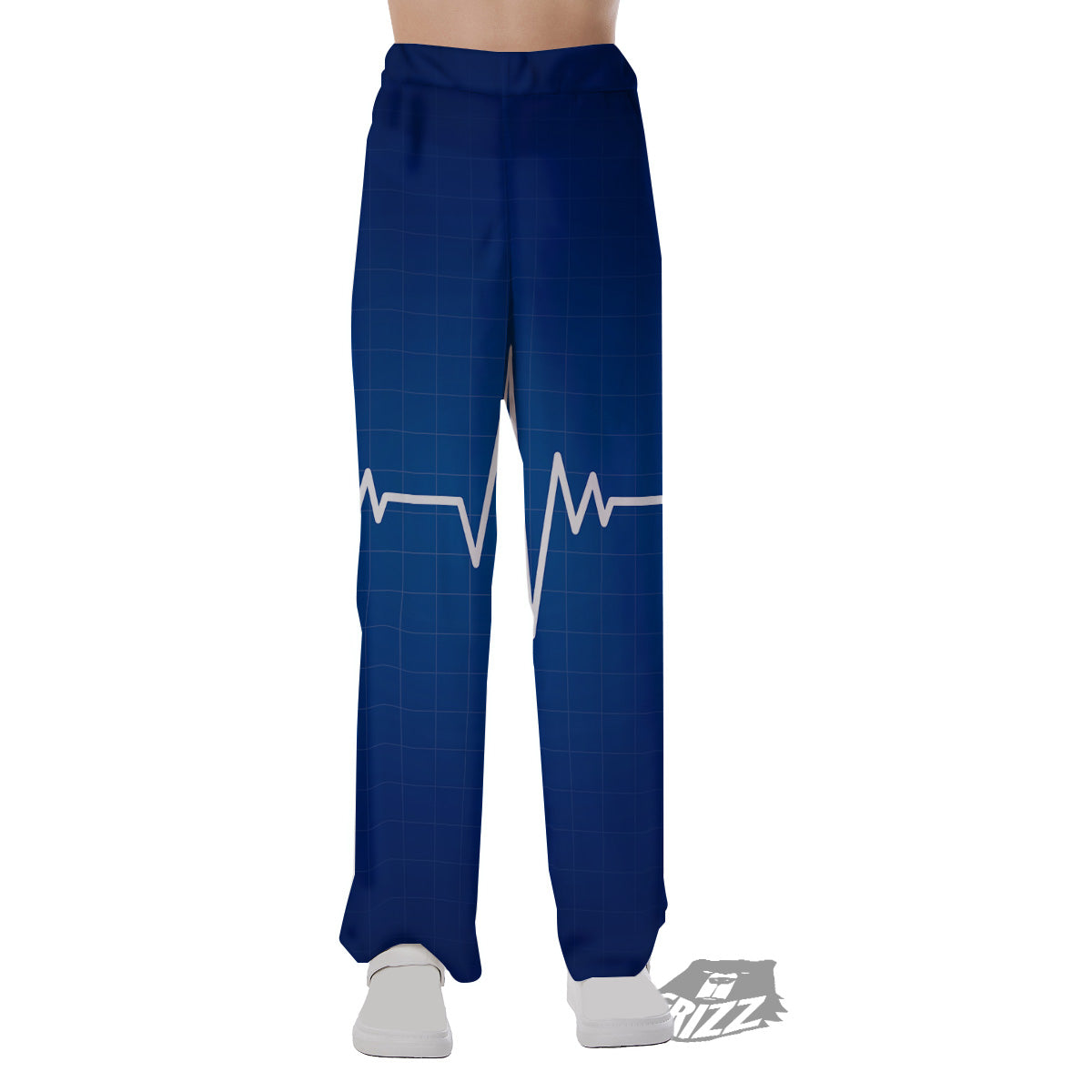 Heartbeat Blue Print Pajama Pants-grizzshop