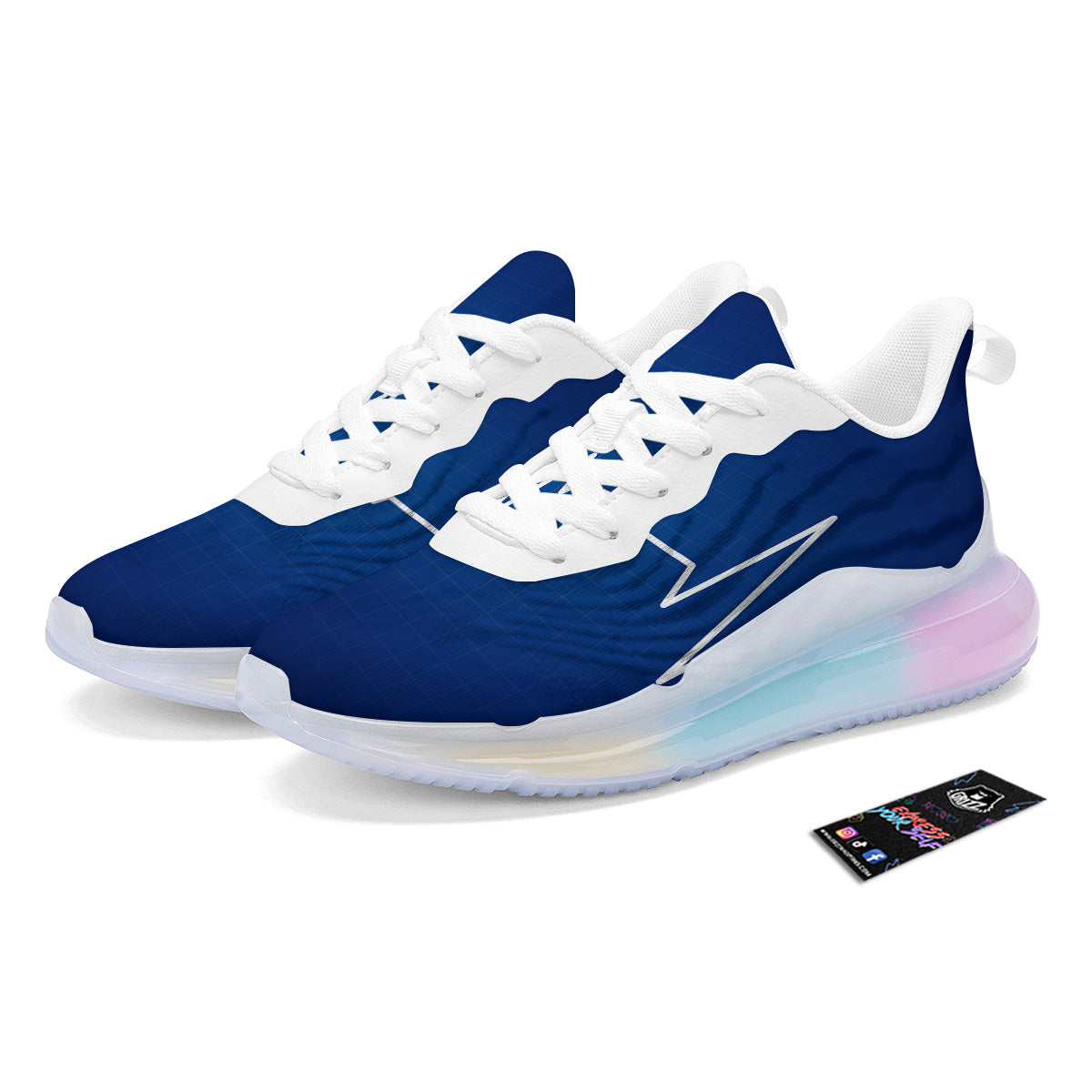 Heartbeat Blue Print Running Sneakers-grizzshop