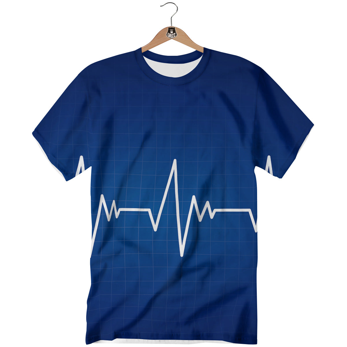 Heartbeat Blue Print T-Shirt-grizzshop