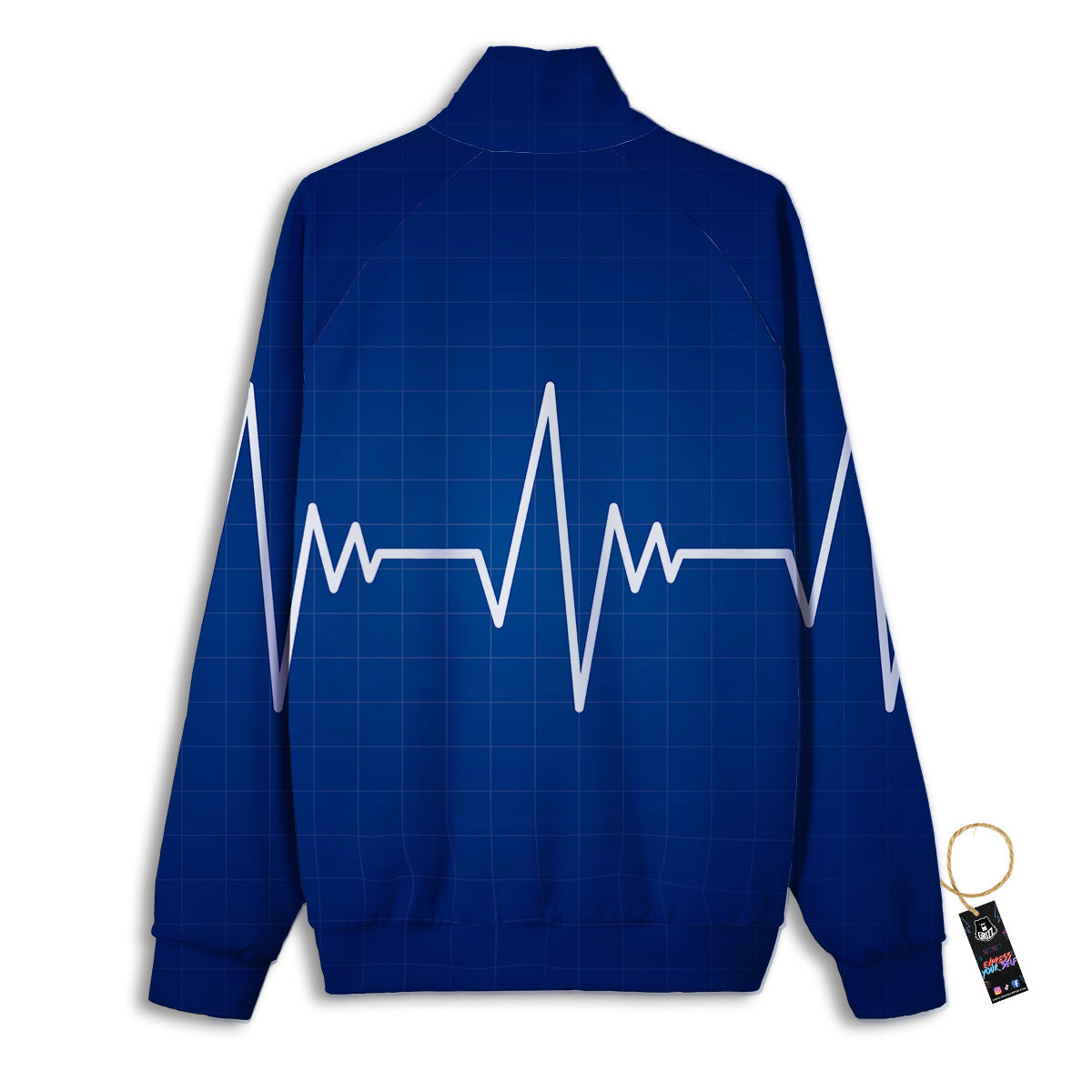 Heartbeat Blue Print Track Jacket-grizzshop