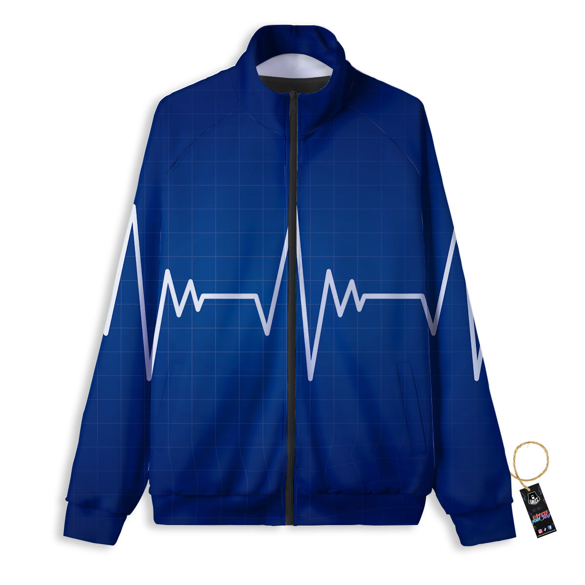 Heartbeat Blue Print Track Jacket-grizzshop