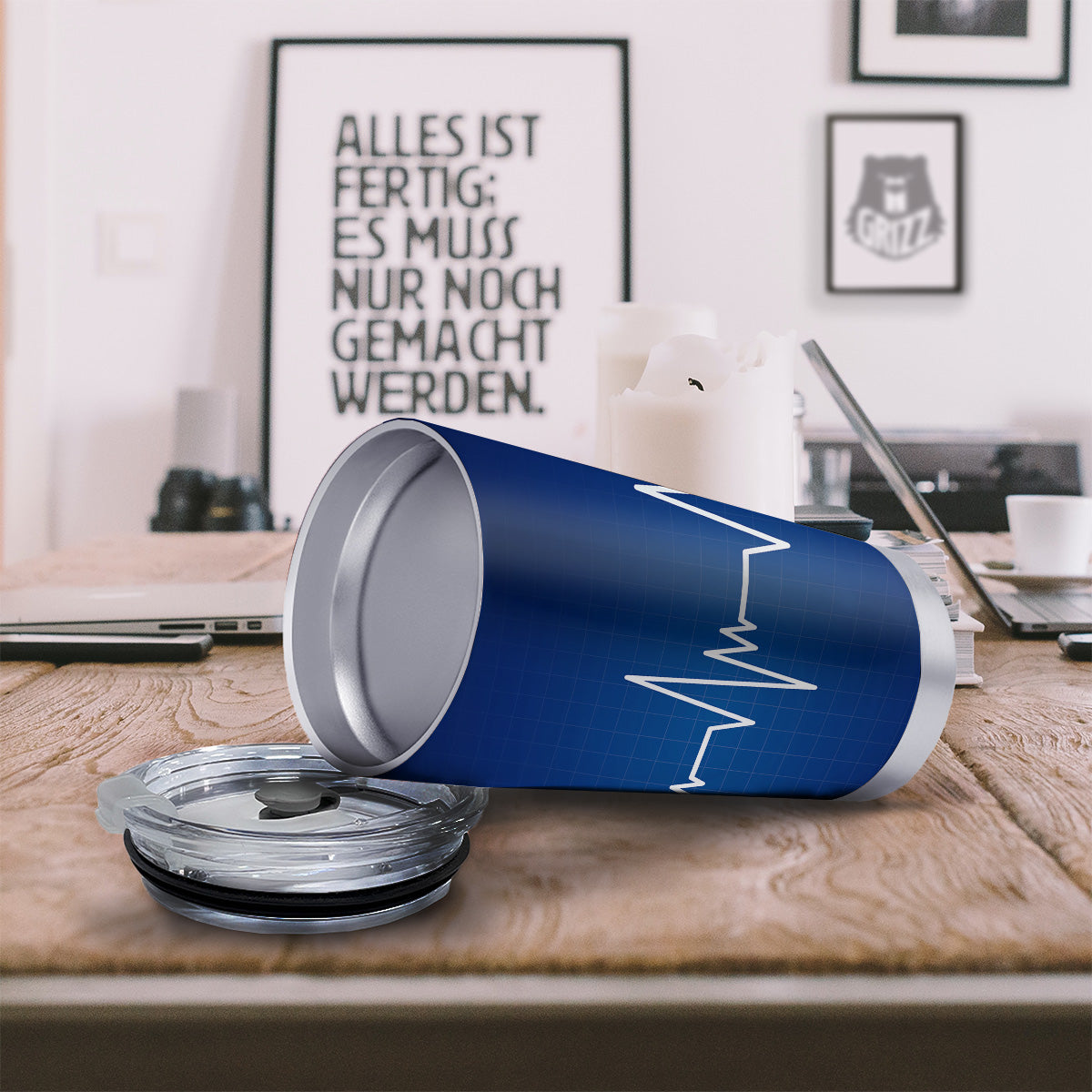 Heartbeat Blue Print Tumbler-grizzshop