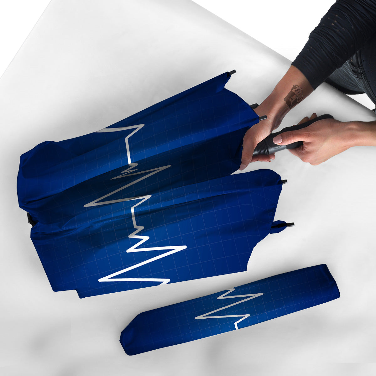 Heartbeat Blue Print Umbrella-grizzshop