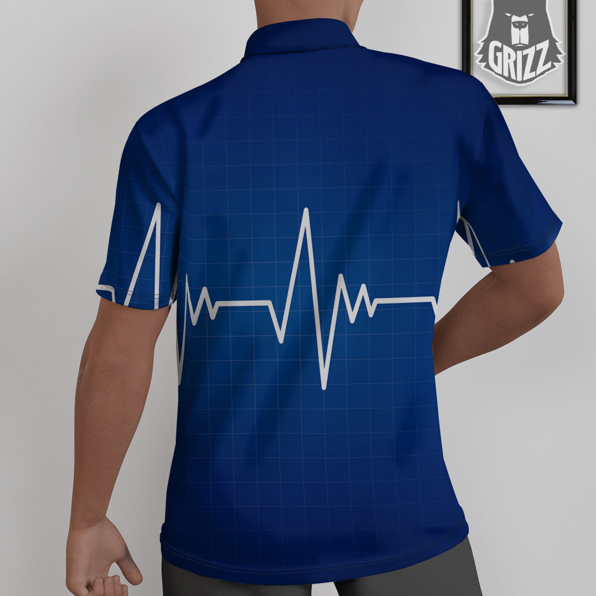 Heartbeat Blue Print Untucked Shirts-grizzshop