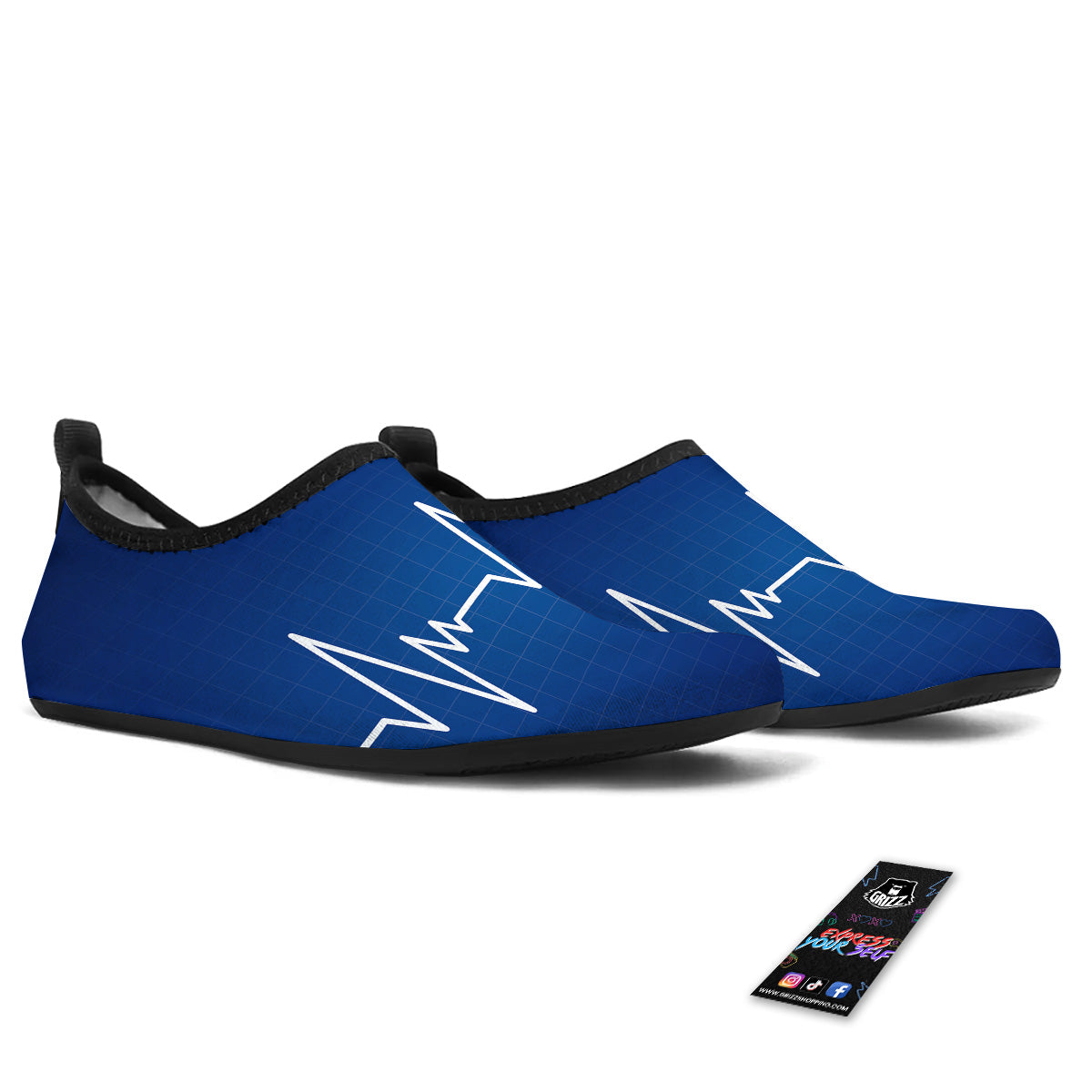 Heartbeat Blue Print Water Shoes-grizzshop